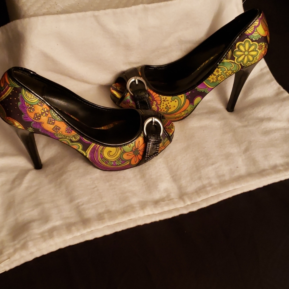 Sarah-Jayne Heels Green Orange Purple Size 7M